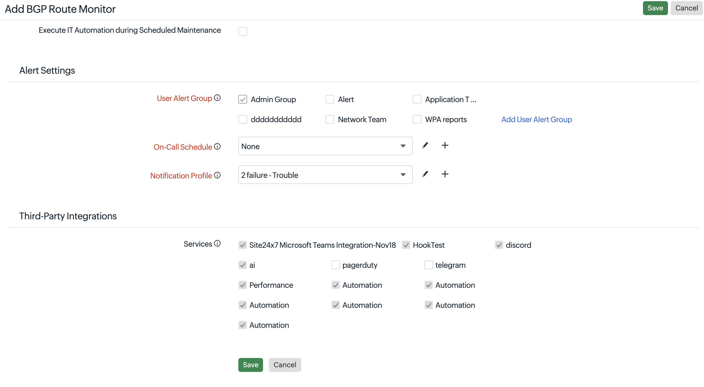 Add BGP Route monitor Add BGP Route monitor