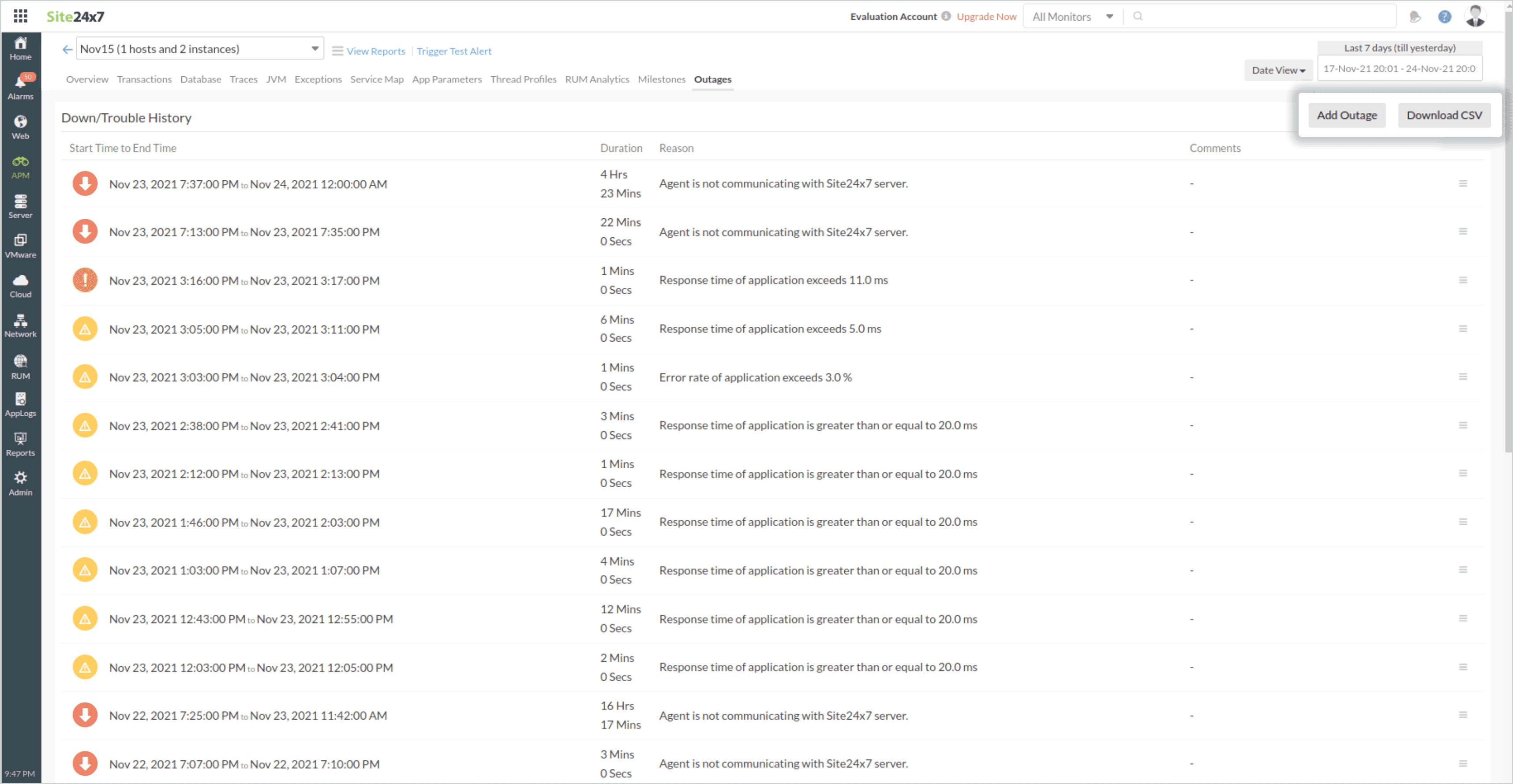 add-outage-apm Add outages option