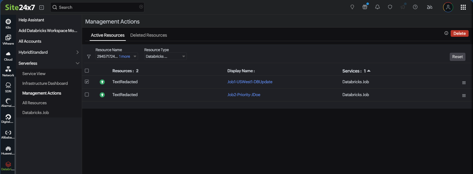 Databricks monitors management actions Databricks monitors management actions