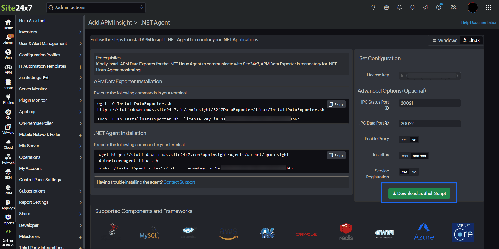 Download as Shell Script
