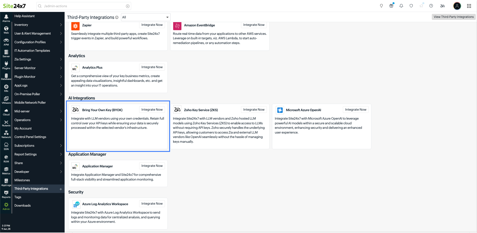BYOK Integration